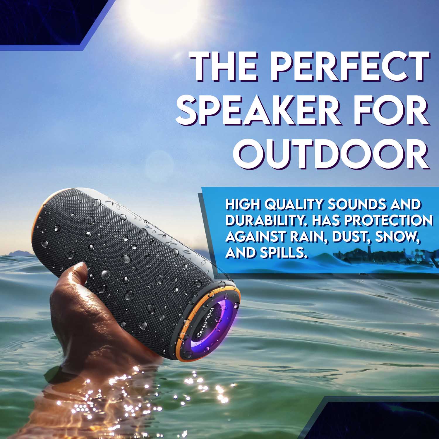 Diver 60: Portable Waterproof Speaker with IPX6 Rating, Compact