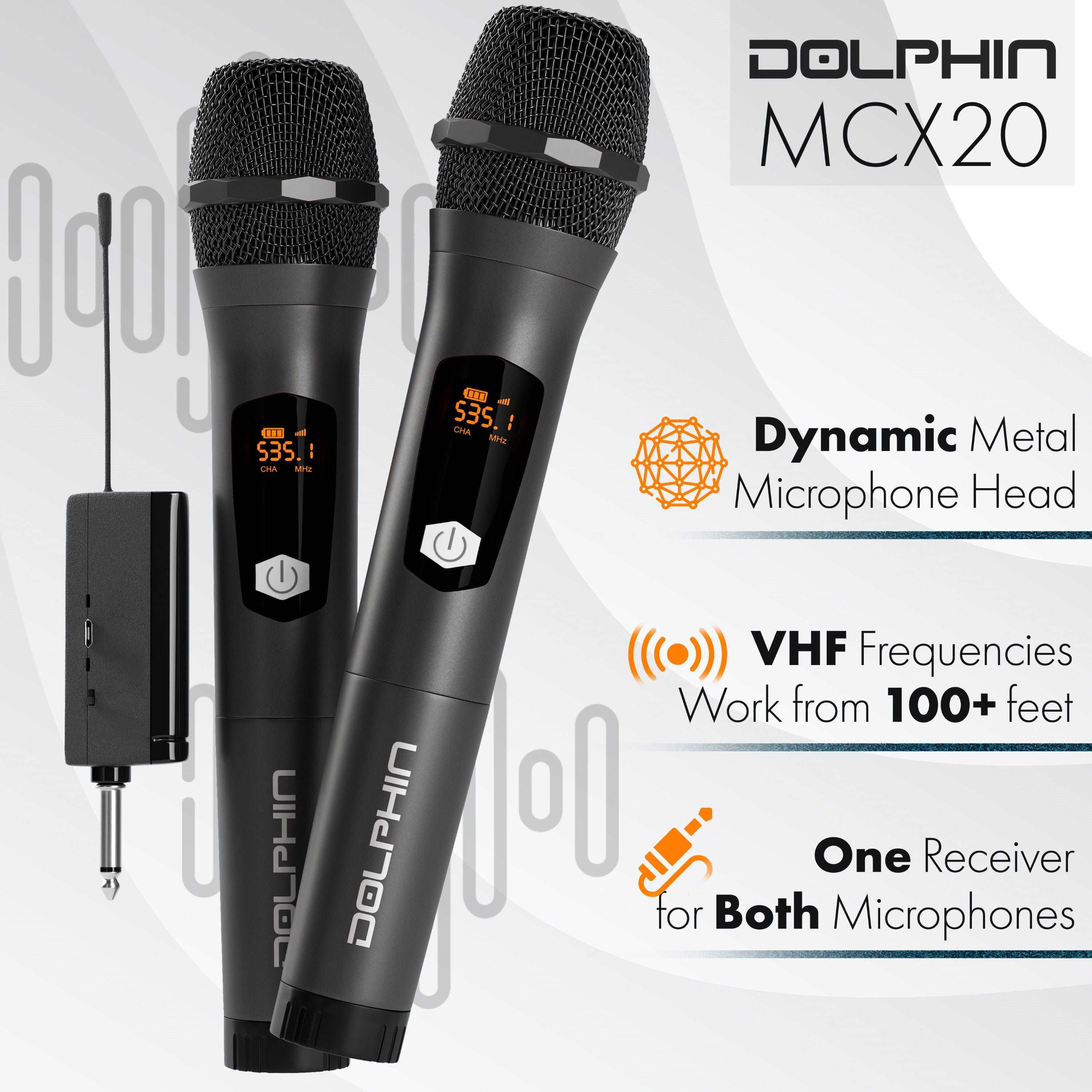 PartyMic 20 UHF Dual Wireless Microphone System | Crystal-Clear