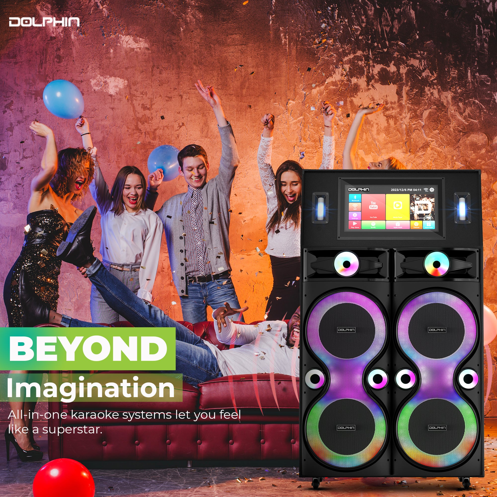 Dolphin Karaokebox 4120 Professional Karaoke Machine with 4x 12