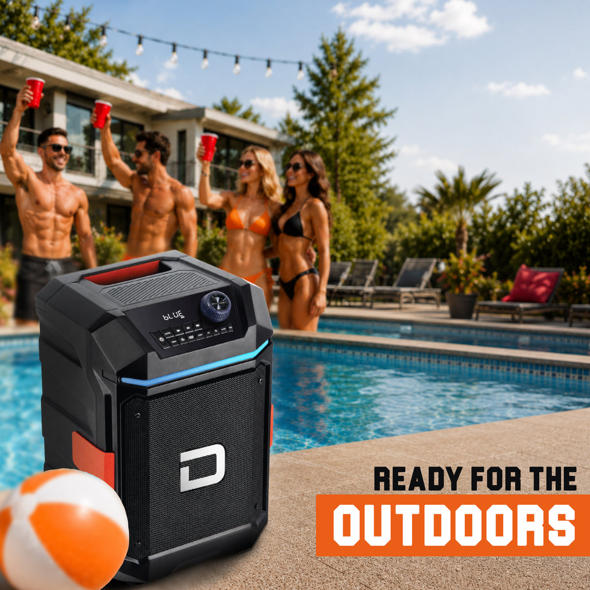 Dolphin DIVER Max DRX-100 160W Portable Bluetooth Speaker | IPX6 Waterproof | Removable Battery | RGB Lights | USB-C Fast Charging