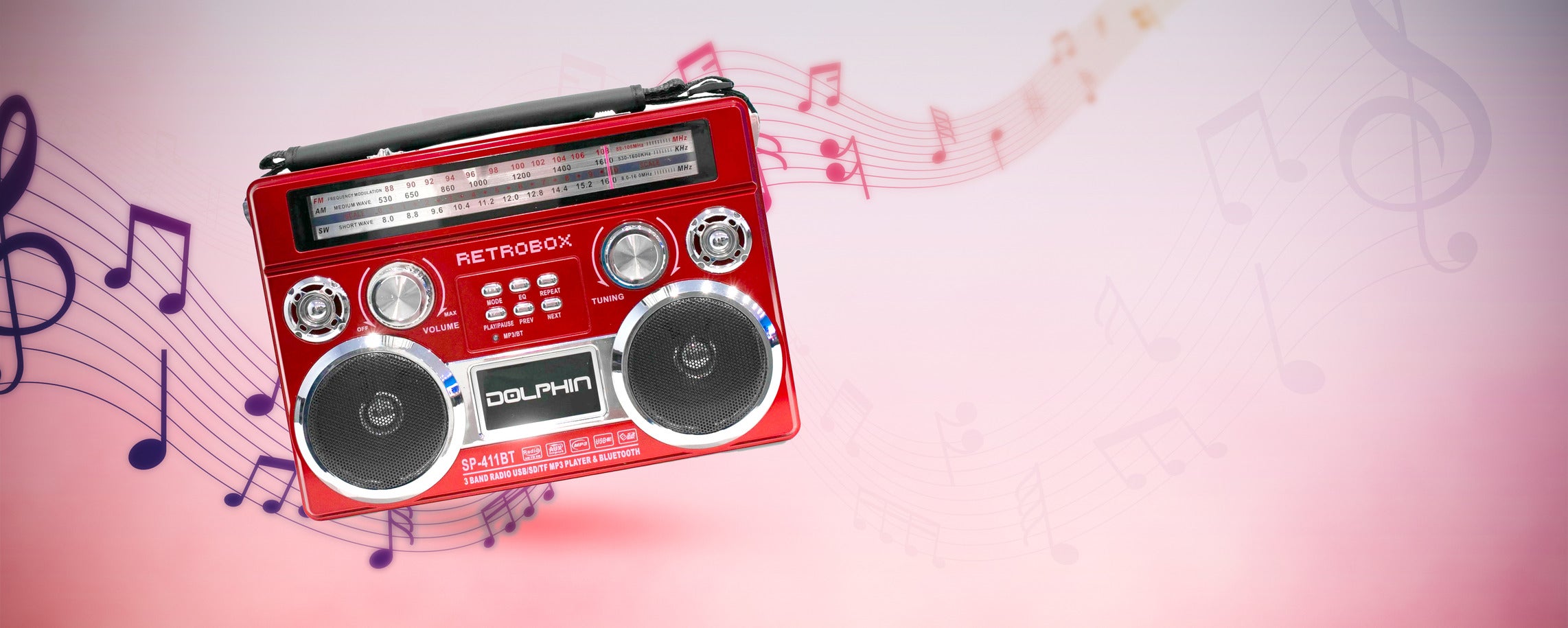 RetroBox- Bluetooth ReRun X Cassette Player Boombox with 4-Band Radio